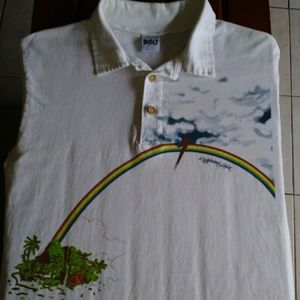 Vintage Lightning Bolt Surf short sleeve polo shir